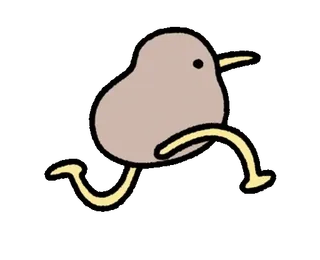 🥝 Kiwi, Burung, Berlari, Binatang, Kartun, Selandia Baru whatsapp sticker
