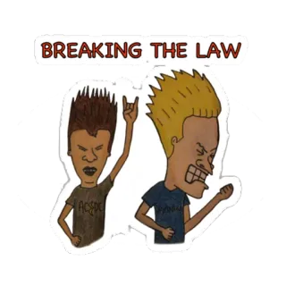 💪 BREAKING THE LAW desenho animado, Beavis and Butt-head, quebrando a lei, comédia, MTV telegram sticker