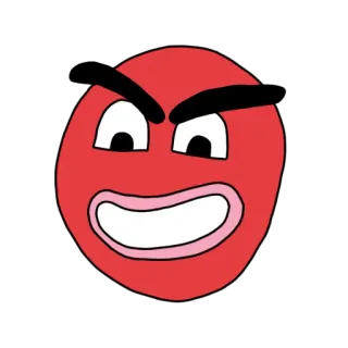 👺 bravo, vermelho, rosto, emoji, desenho animado, expressão whatsapp sticker