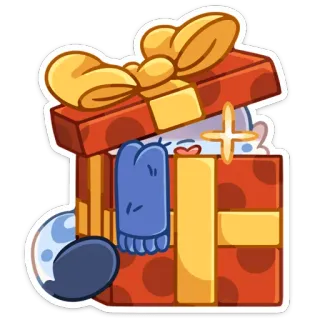 🎁 ของขวัญ, ของฝาก, เซอร์ไพรส์, งานฉลอง, เทศกาล, พัสดุ, กล่อง whatsapp sticker