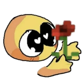 🌹 эмодзи, любовь, цветок, милый, пиксельный, глаза-сердечки telegram sticker