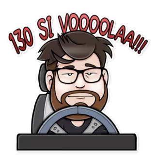 🚗 130 SI VOOOOLAAA!!! вождение, мультфильм, скорость, смешной, машина, наклейка telegram sticker