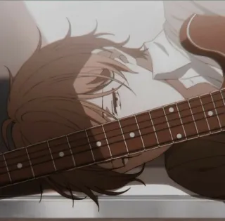 ⛓ anime, music, guitar, musician, character whatsapp sticker