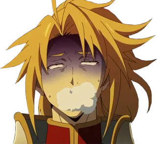 🤢 Anime, Erschöpft, Krank, Cartoon, Figur whatsapp sticker