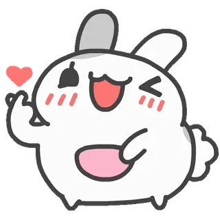 🤞 Hase, süß, kawaii, Herz, Aufkleber, Tier whatsapp sticker