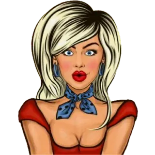 😳 woman, blonde, cartoon, retro, pin-up, vintage telegram sticker