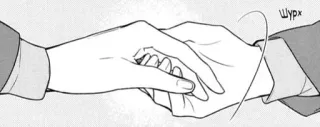 🌟 Шурх mains, se tenir la main, manga, amitié, intimité telegram sticker