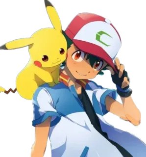 🤍 Ash Ketchum Pokemon pokemon, pikachu, ash ketchum, anime, cartoon, charakter whatsapp sticker