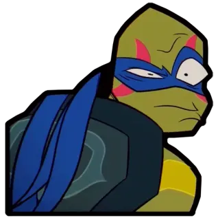 🤨 Leonardo Teenage Mutant Ninja Turtles เต่า, นินจา, เลโอนาร์โด, ทีเอ็มเอ็นที, การ์ตูน, สติกเกอร์ telegram sticker