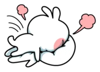 😤 кролик, спящий, милый, мультик, зайчик telegram sticker