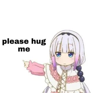 🙂 Kanna Kamui Miss Kobayashi's Dragon Maid please hug me anime, kanna, hug, cute, dragon maid telegram sticker