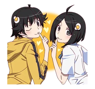 😚 애니메이션, 커플, 귀여운, 사랑, 카와이, 로맨스 telegram sticker