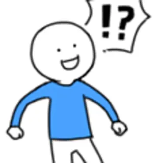 ⁉️ !?  stick figure, question, exclamation, cartoon, surprise whatsapp sticker