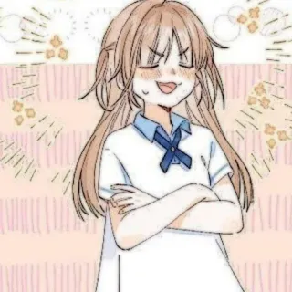 🧸 dessin animé, animé, fille, uniforme scolaire, suffisant, joyeux, illustration, personnage telegram sticker