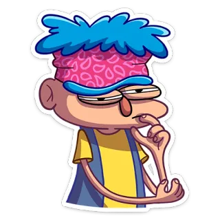 🤔 cartoon, character, sticker, illustration, art telegram sticker