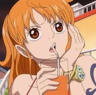 🍊 Nami One Piece 애니메이션, 원피스, 나미, 해적, 만화, 주황색 머리 telegram sticker