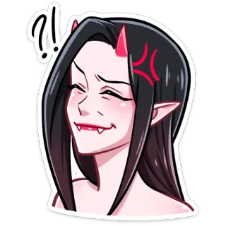🤨 !! Аниме, Демон, Вампир, Рога, Злой telegram sticker