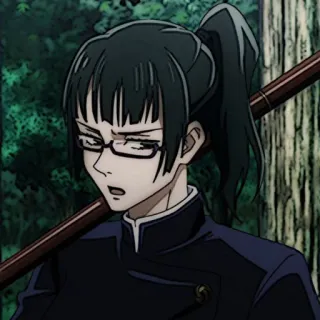 🎧 Maki Zenin Jujutsu Kaisen Anime, Manga, Personaje, Gafas, Mujer, Hechicero, Jujutsu Kaisen telegram sticker