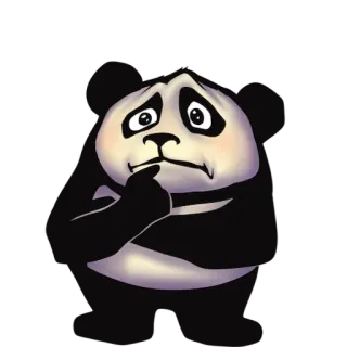 🙄 Panda, Dier, Cartoon, Schattig, Denkend, Verdrietig telegram sticker