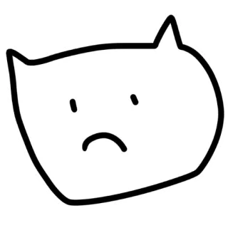 😟 cat, sad, cute, animal, cartoon telegram sticker