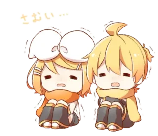 💭 さむい… dingin, anime, syal, musim dingin, imut telegram sticker