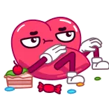 😋 coeur, dessin animé, bonbon, gâteau, personnage, drôle, doux telegram sticker