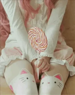 🍼 lollipop, cute, kawaii, girl, sweet, cat, lolita telegram sticker
