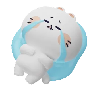 😭 плачущий, грустный, милый, мультяшный, эмоциональный, белый whatsapp sticker