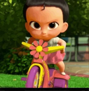 🚲 em bé, hoạt hình, xe ba bánh, trẻ em whatsapp sticker
