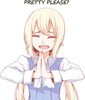 🙏 PRETTY PLEASE? anime, pleading, request, begging, cute telegram sticker