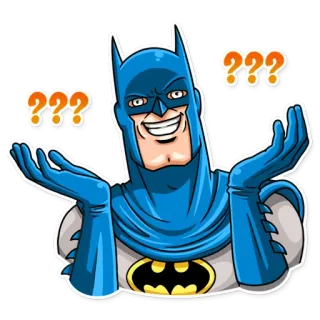 ❓ Batman ??? superhero, question, uncertainty, confusion, shrug, batman telegram sticker