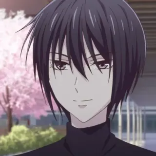 🕸 Yuki Sohma Fruits Basket Anime, Manga, Shojo, Bel ragazzo, Animato, Personaggio, Sorridendo, Ritratto telegram sticker