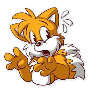 😦 Tails Sonic the Hedgehog tails, sonic, cartoon, character, fox telegram sticker