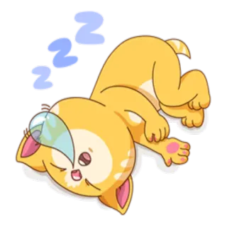 😴 chat, dormir, mignon, dessin animé, animal telegram sticker