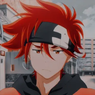 🤍 Anime, Manga, capelli rossi, personaggio, illustrazione telegram sticker