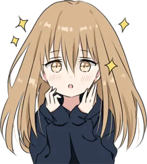 😳 动漫女孩, 可爱, 卡通, 闪亮, 害羞 whatsapp sticker