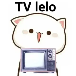 🏵 TV lelo cat, television, cartoon, cute telegram sticker