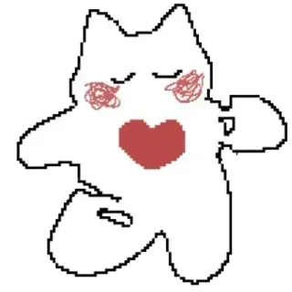 ❤️‍🩹 gato, coração, fofo, animal, kawaii, desenho animado telegram sticker
