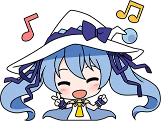 😊 Anime, Mangá, Fofo, Chibi, Desenho animado, Música, Cantor, Feliz telegram sticker
