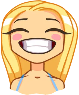 😄 Emoji, Blond, Smiley, Glücklich whatsapp sticker