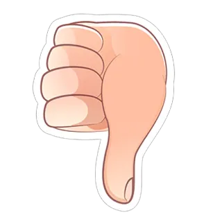 👎 thumbs down, dislike, hand gesture, negative telegram sticker