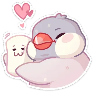 ☺️ vogel, liefde, kawaii, schattig, knuffelen, dier, hart, genegenheid telegram sticker