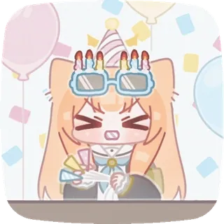 🥳 gatto, compleanno, festa, party, cartone animato telegram sticker