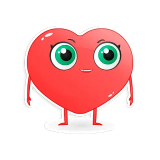 👀 Herz, Cartoon, Figur, Süß, Kawaii, Liebe, Emoji telegram sticker