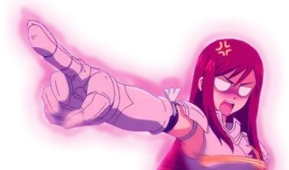 👿 Erza Scarlet Fairy Tail Anime, Bravo, Erza Scarlet, Fairy Tail, Apontando, Personagem telegram sticker
