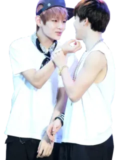 👨‍❤️‍👨 men, friendship, kpop, white shirts telegram sticker