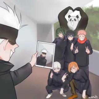 😂 Gojo Satoru Jujutsu Kaisen อนิเมะ, การ์ตูน, ตัวละคร, มหาเวทย์ผนึกมาร, โกโจ ซาโตรุ, มังงะ telegram sticker