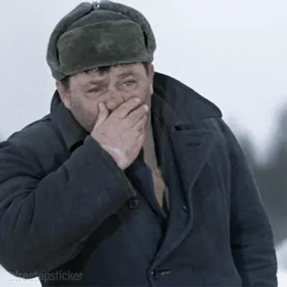 🔪 man, winter, cold, sad, upset, shocked, emotional telegram sticker