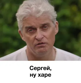 ✋ Сергей, ну харе портрет, мужчина, лицо, русский telegram sticker