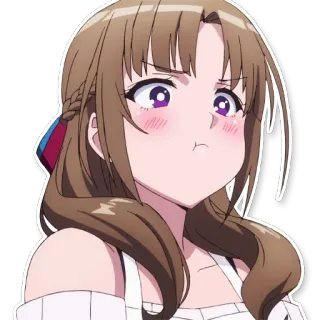 😒 Anime, Desenho animado, Mulher, Beicinho, Fofo, Garota, Animação telegram sticker